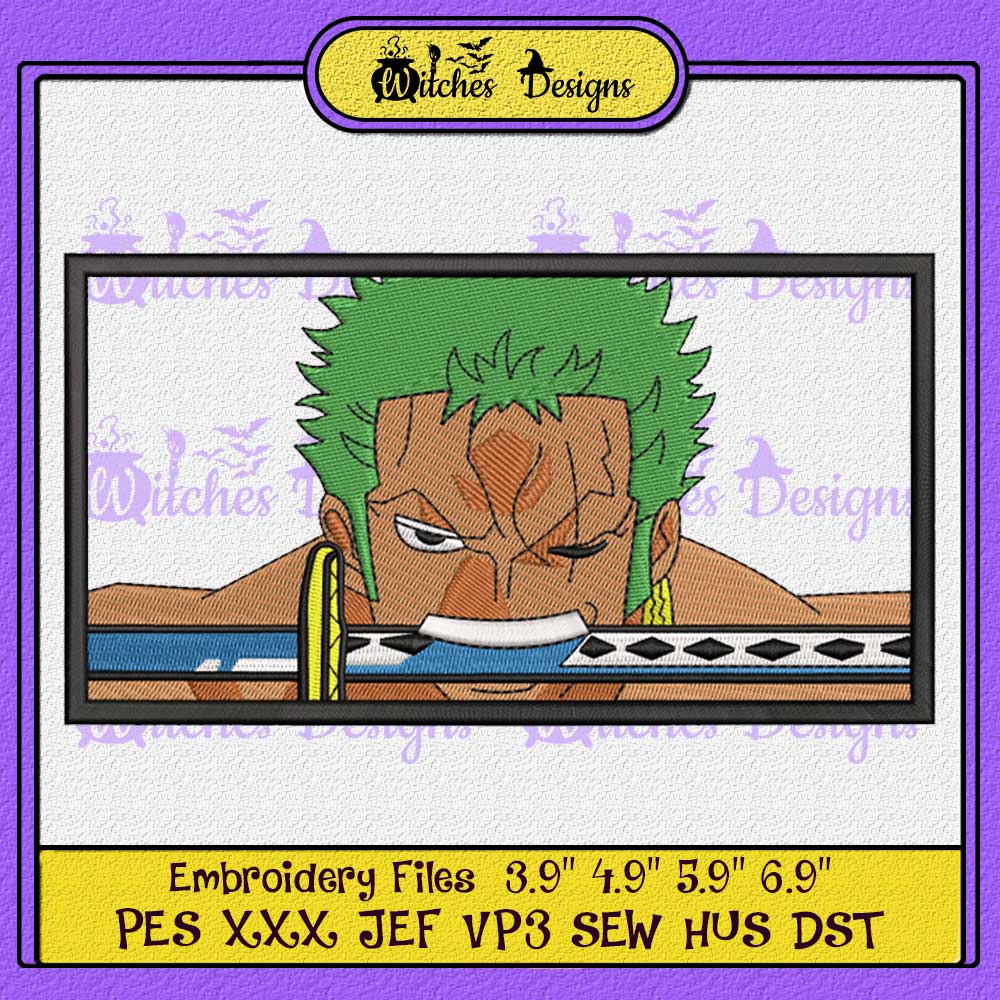 Zoro Embroidery Design File/ One Piece Anime Embroidery Desi