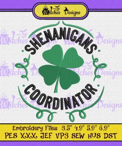 Shenanigans Coordinator St Patricks Day Embroidery