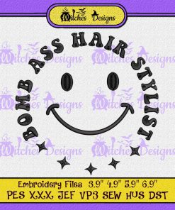 Smiley Face Bomb Ass Hair Stylist Embroidery