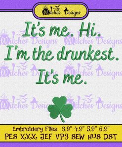 St Patrick's Day Funny Drinking Embroidery