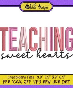 Valentines Teaching Sweet Hearts Embroidery