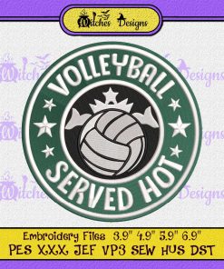 Volleyball Served Hot Trending Embroidery