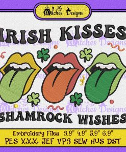 Shamrock Lips Tongue St.Patrick's Day Embroidery