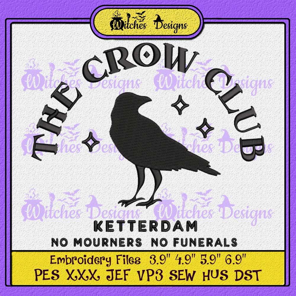 Ketterdam Crow Club Embroidery - Ketterdam Crow Club Embroidery Design -  Witches Designs