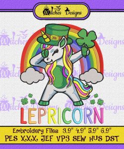 Unicorn Leprechaun Embroidery