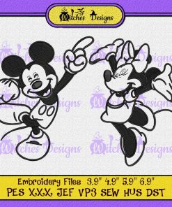 Happy Anniversary Mickey Mouse Mouse Minnie Embroidery