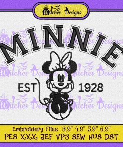 Minnie Mouse Disney Est 1928 Embroidery