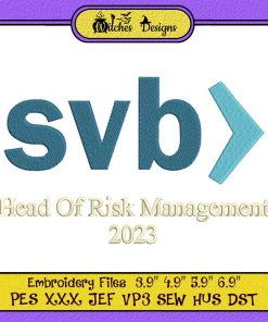 SVB Head Of Risk Management 2023 Embroidery Design