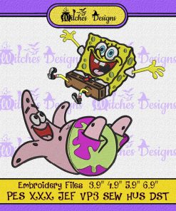 Spongebob And Patrick Funny Embroidery