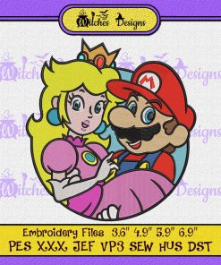 Mario and Princess Embroidery