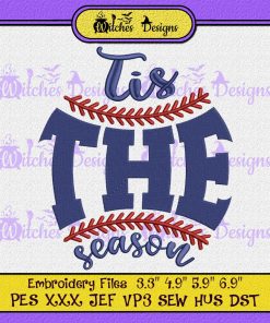 Tis The Season Baseball Embroidery