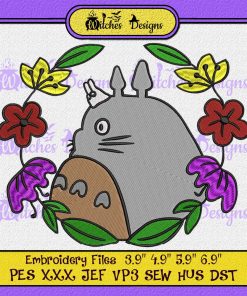 Totoro Flower Rabbit Embroidery