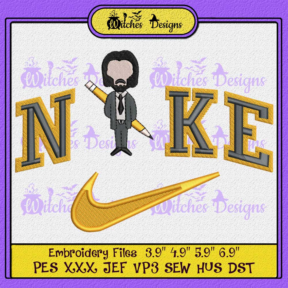 Nike John Wick Embroidery Design - Witches Designs