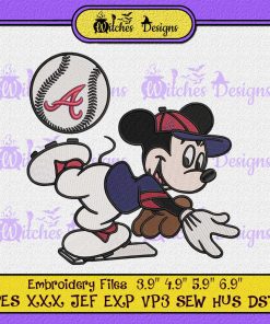 Mickey Mouse Atlanta Braves Embroidery