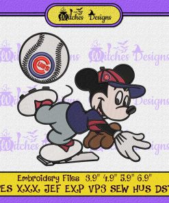 Mickey Mouse Chicago Cubs Embroidery