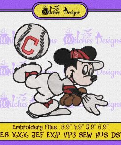 Mickey Mouse Cleveland Indians Embroidery