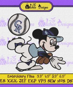 Mickey Mouse Colorado Rockies Embroidery