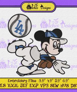 Mickey Mouse Los Angeles Dodger Embroidery
