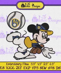 Mickey Mouse Milwaukee Brewers Embroidery