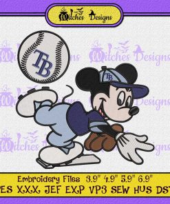 Mickey Mouse Tampa Bay Rays Embroidery