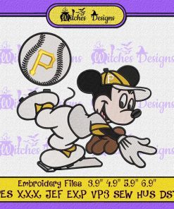 Mickey Mouse Pittsburgh Pirates Embroidery