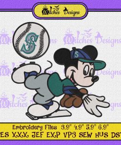 Mickey Mouse Seattle Mariners Embroidery