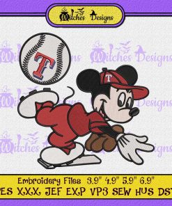 Mickey Mouse Texas Rangers Embroidery