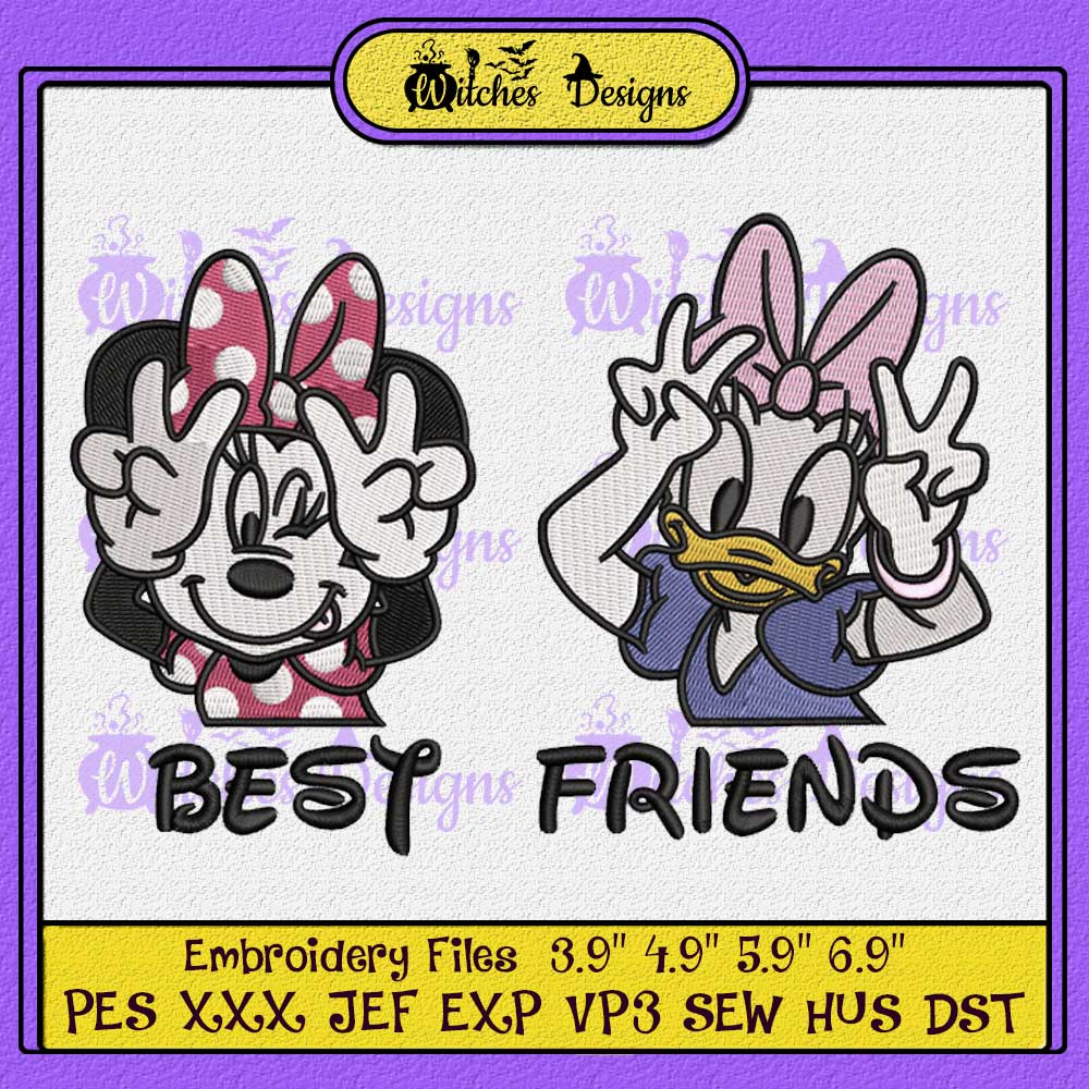 Daisy and Minnie - Machine Embroidery designs and SVG files