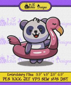 Cute-Panda-With-Flamingo-Embroidery-File