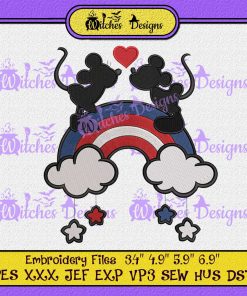 Mickey Minnie Happy 4th Of July Embroidery