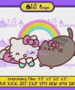 Hello Kitty x Pusheen Rainbow Embroidery