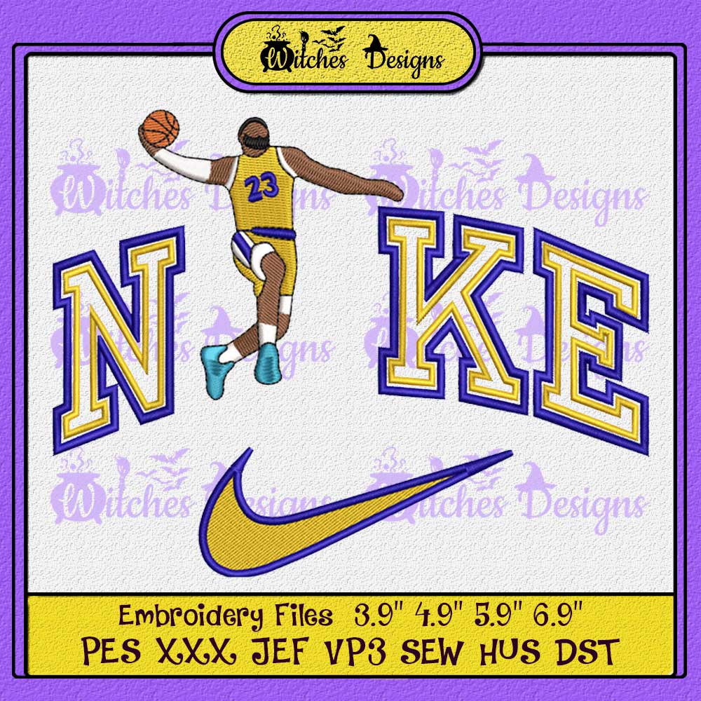 NBA LeBron James Basketball Embroidery Design