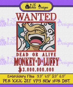 One Piece Luffy Bounty Embroidery