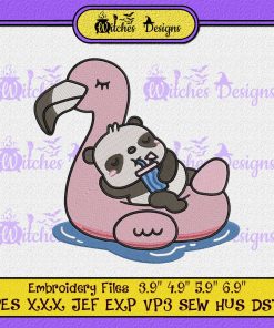 Panda Milk Tea Flamingo Embroidery