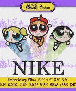 The Powerpuff Girls Logo Nike Cartoon Embroidery