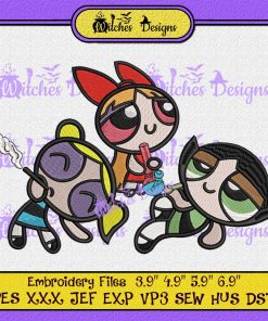 Powerpuff Stoner Cartoon Embroidery