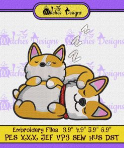 Corgi Couple Embroidery