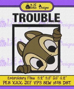 Trouble Chip and Dale Couple Embroidery