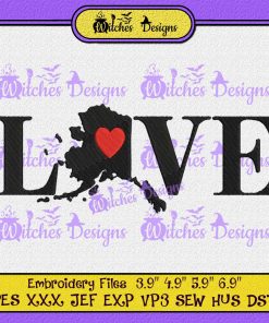 Alaska Love Map Embroidery
