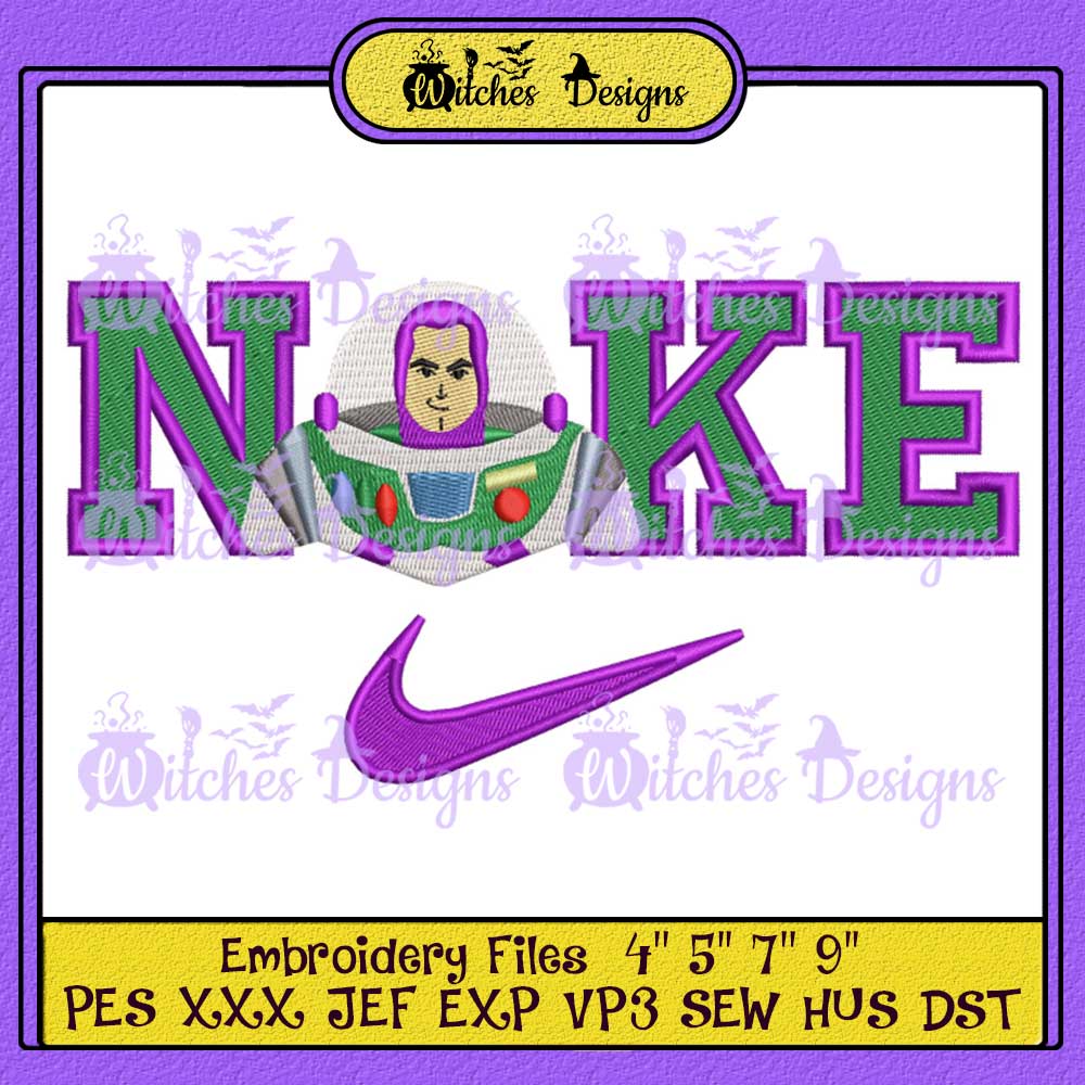 Toy Story Buzz Inspired Nike Embroidery Design