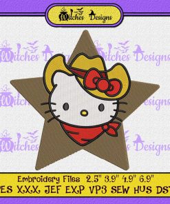 Hello Kitty Cowboy Embroidery