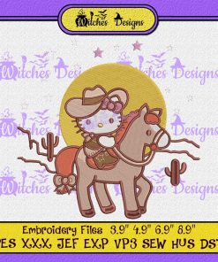 Cowboy Hello Kitty Embroidery