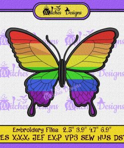 Rainbow Butterfly Embroidery
