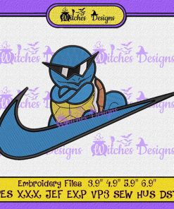 Squirtle Cool Nike Inspired Embroidery