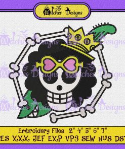 One Piece Brook Skull Embroidery