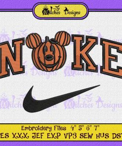 Nike Halloween Mickey Pumpkin Embroidery