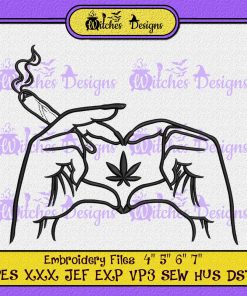 Heart Marijuana Funny Embroidery