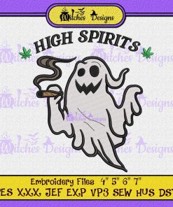 Halloween Ghost Marijuana Embroidery