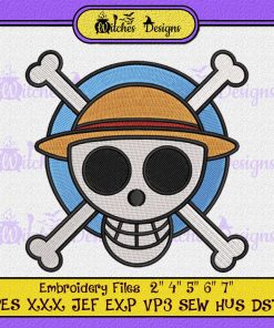 Straw Hat Jolly Roger Logo Embroidery