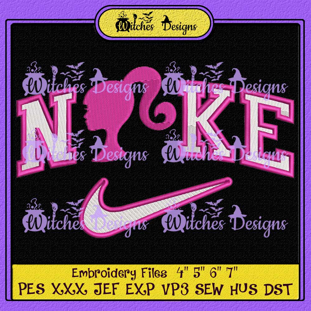 Barbie Movie x Nike Embroidery Design File Instant Download